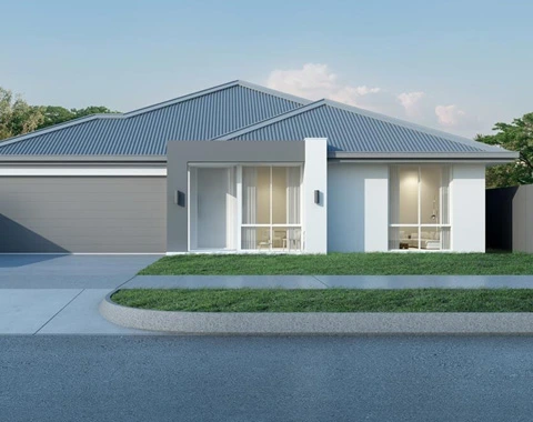 A stylish modern home showcasing a garage and an inviting driveway, highlighting independent living